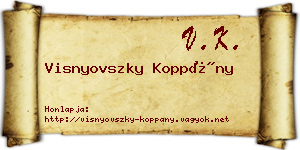 Visnyovszky Koppány névjegykártya